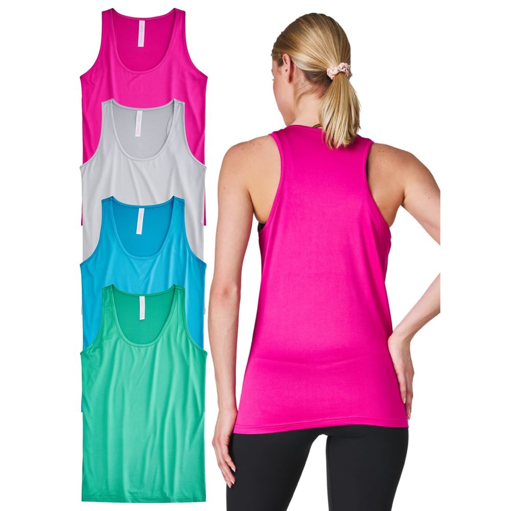 NEW Ultra Performance Womens Athletic Workout Tank Tops 4 Pack Women's Running S